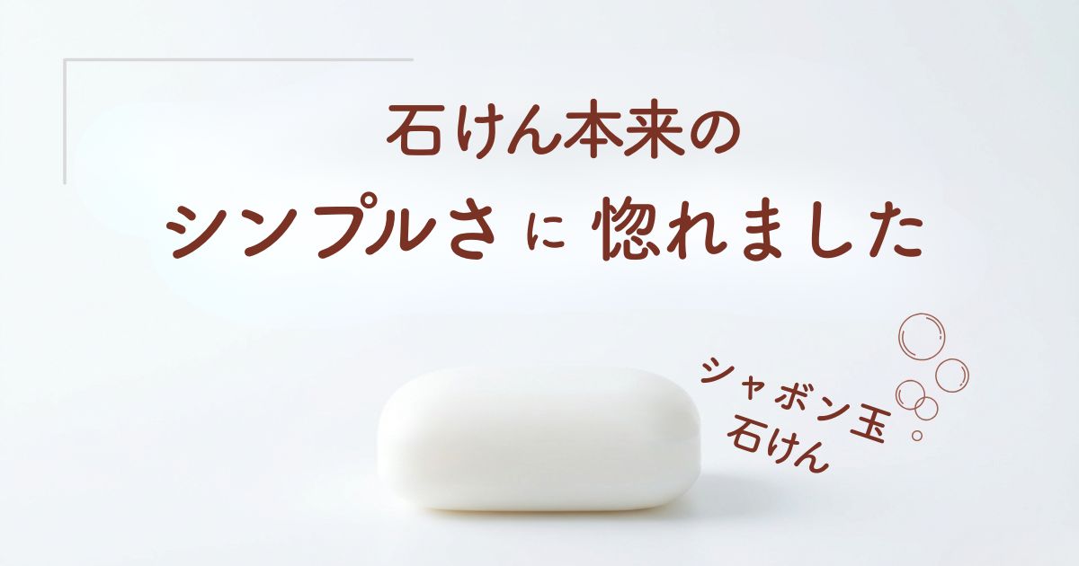 せっけん本来のシンプルさに惚れました。白い背景に、白いせっけんが一つ置かれている様子。